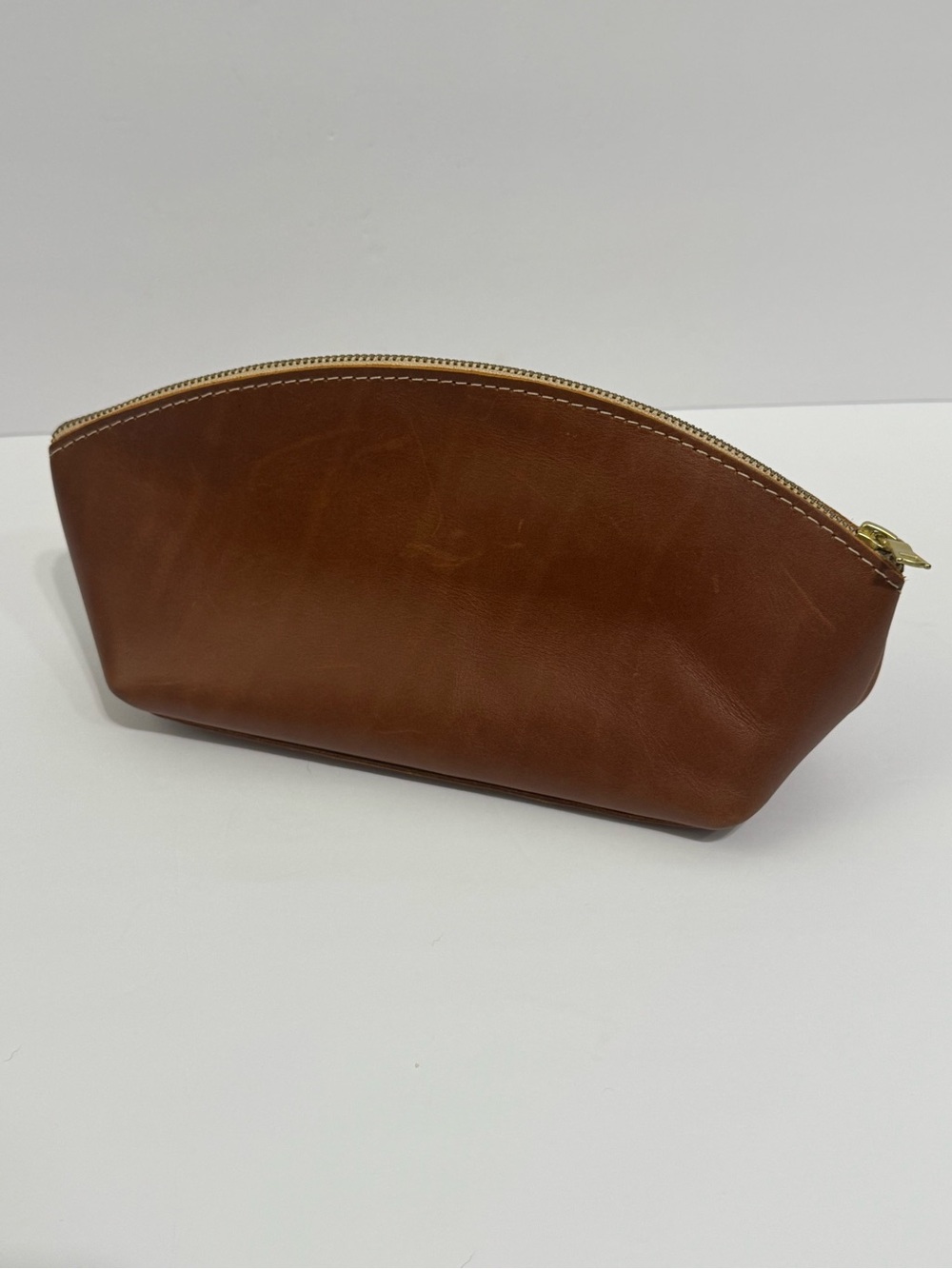 Portland Leather Classic Brown Leather Toiletry Bag for Men